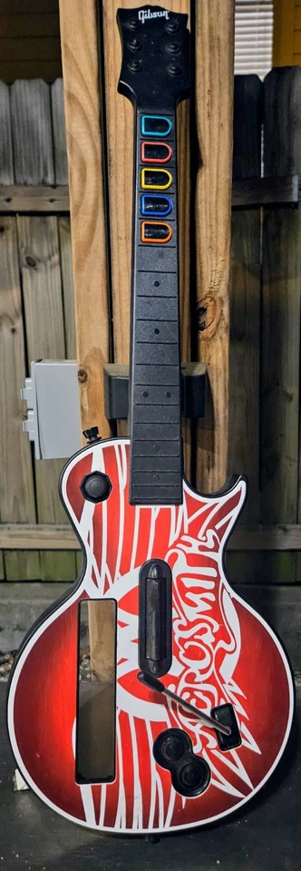 Nintendo Wii Aerosmith Guitar Hero Gibson Les Paul Wireless Red Octane - Used - Image 4 of 4