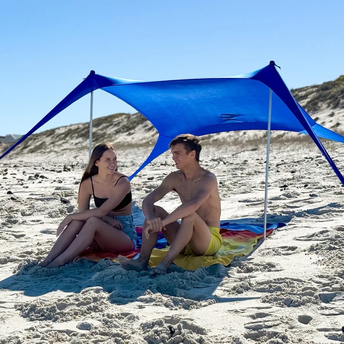 Tienda de playa SUN NINJA - Refugio para parasol para 2 personas - 5 pies X 5 pies - NUEVA - Royal Bl