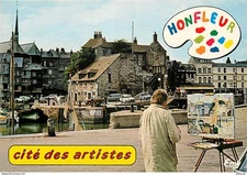 14 - Honfleur - Le vieux bassin, Paradis des Artistes - Peintre - Automobiles -