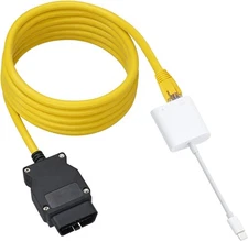 Lightning to Ethernet, 2 in 1 Phone OBD2,ENET Rj45 Cable ethernet White 