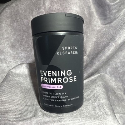 Sports Research Evening Primrose Oil 1300mg 120 Softgels Gluten-Free Non-GMO