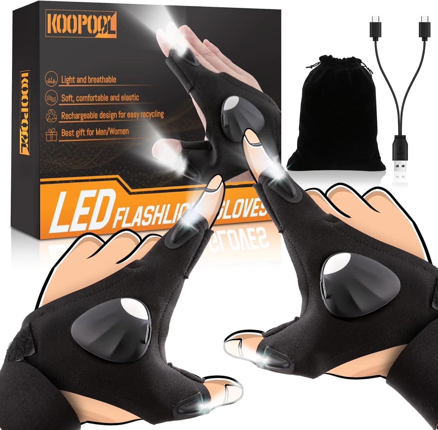 LED Gloves, Flashlight Glove, Best Men Valentine'S Gifts for Husband Boyfriend H
Opens in a new wind
