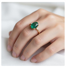 Natural Emerald Ring 925 Sterling Silver Ring Handmade Ring Wedding Ring