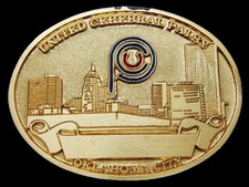 LF15118 VINTAGE 1970s  UNITED CEREBRAL PALSY  OKLAHOMA CITY BELT BUCKLE