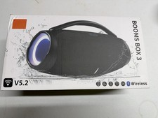 BOOMS BOX 3 Boombox Speaker Black Bluetooth v5.2 USB Charging Speakerphone 5H