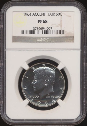 1964 Kennedy Half Dollar NGC PF 68 - Accent Hair