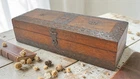 Vintage Wooden Storage Box Original Old Hand Crafted Metal Fitted