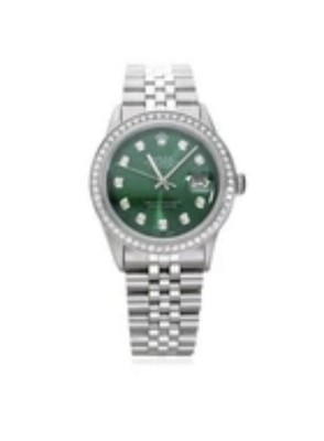 Rolex Datejust Green Dial Diamond Bezel/Markers Steel Bracelet Auto Date 100m