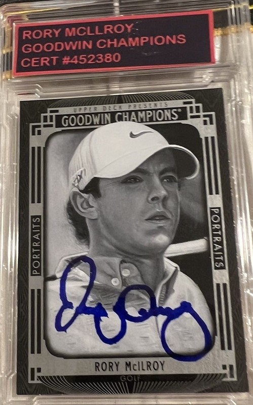 Rory McIlroy Upper Deck 2015 Goodwin Champions Portraits Autographed Card # 126.