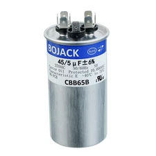 45+5Uf 45/5MFD ±6% 370V CBB65 Dual Run Circular Start Capacitor for AC Motor Run
