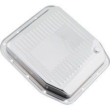 Steel Transmission Pan Stock Capacity Ribbed Chrome Fits Ford Aod Steel Transmission Pan Stock Capacity Ribbed Chrome Fits Ford Aod