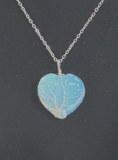 Faceted Stone Point Pendant Silver Tone Heart Wire Wrapped Charms Jewelry JY-31