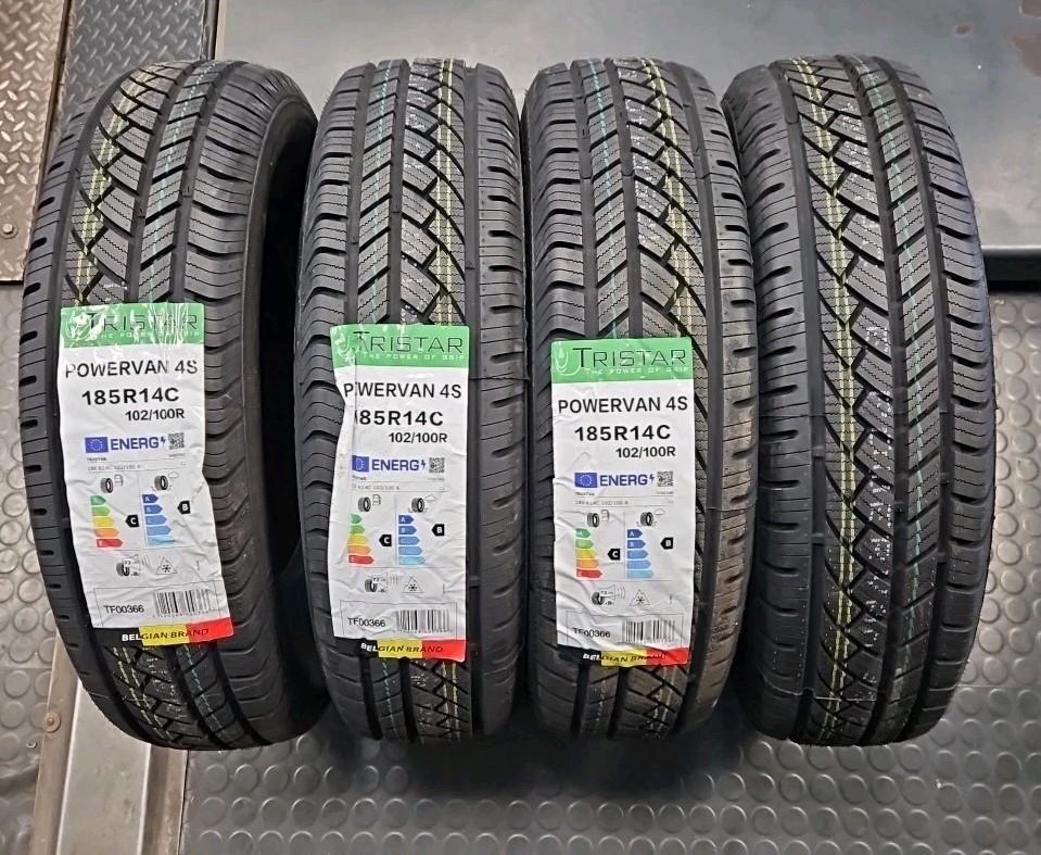 SET 4 PNEUMATICI FURGONE TRISTAR 185 R14C 102/100R GOMME 4 STAGIONI DA CARICO