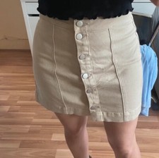 NEW Pretty Little Thing Stone A-Line Skirt - UK 8