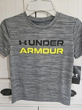 Boys Kids Youth Under Armour Shirt NEW Steel Gray short sleeve Size 4