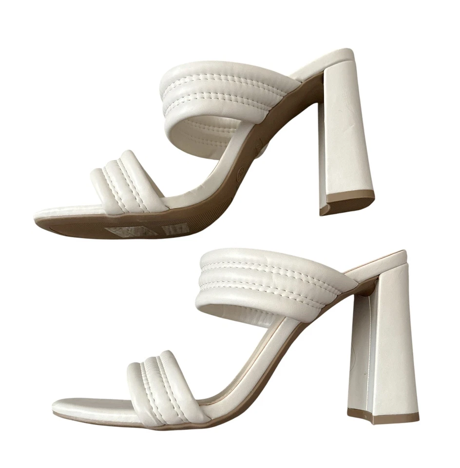 BAMBOO 女式 7.5 M 码白色中性露趾高跟鞋 — 第 3/4 张图片