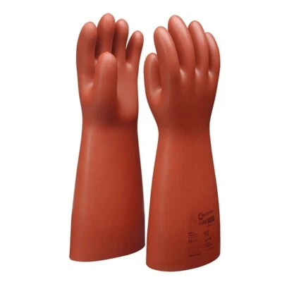 REGELTEX Elektriker Handschuhe VDE Isolierend Rot Kl. 0, 1000V Isoliert, Größe 10 / 41cm