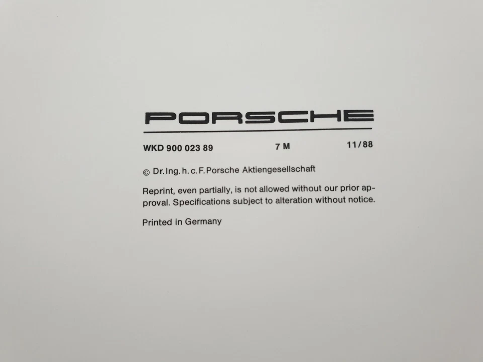 Serviceheft Warranty&maintenance Porsche 911 930 944/turbo 928/S4 first print 88 - Bild 2 von 4