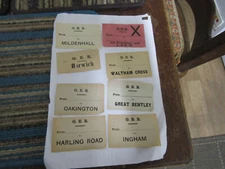 8 X  Vintage  G.E.R - GREAT  EASTERN RAILWAY  Luggage  Labels Lot 1