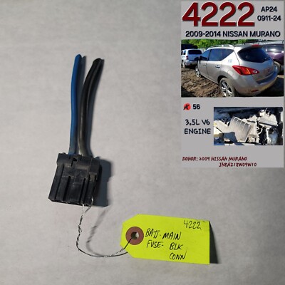   OEM 2009-2014 NISSAN MURANO BATTERY MAIN FUSE BLACK CONNECTOR  