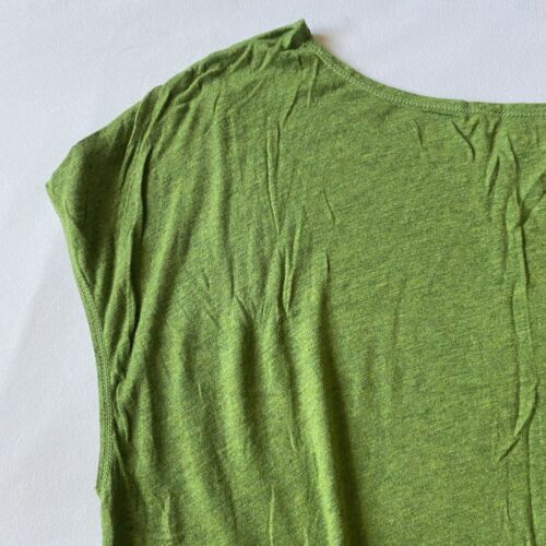 Max Studio Top L Green Sleeveless Asymmetrical Rayon Stretch Slit Lightweight - Picture 14 of 21