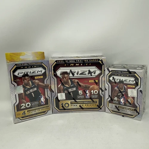 2020-21 Panini NBA Prizm Basketball Mega/Blaster/Hanger Box Bundle - New Sealed