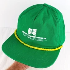 Vintage Captain Rope Hat Landscaping Company Promo Adjustable Sport Cap  *Up