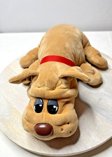 Vintage Pound Puppies Med/Large Brown Stuffed Plush Inc Collar