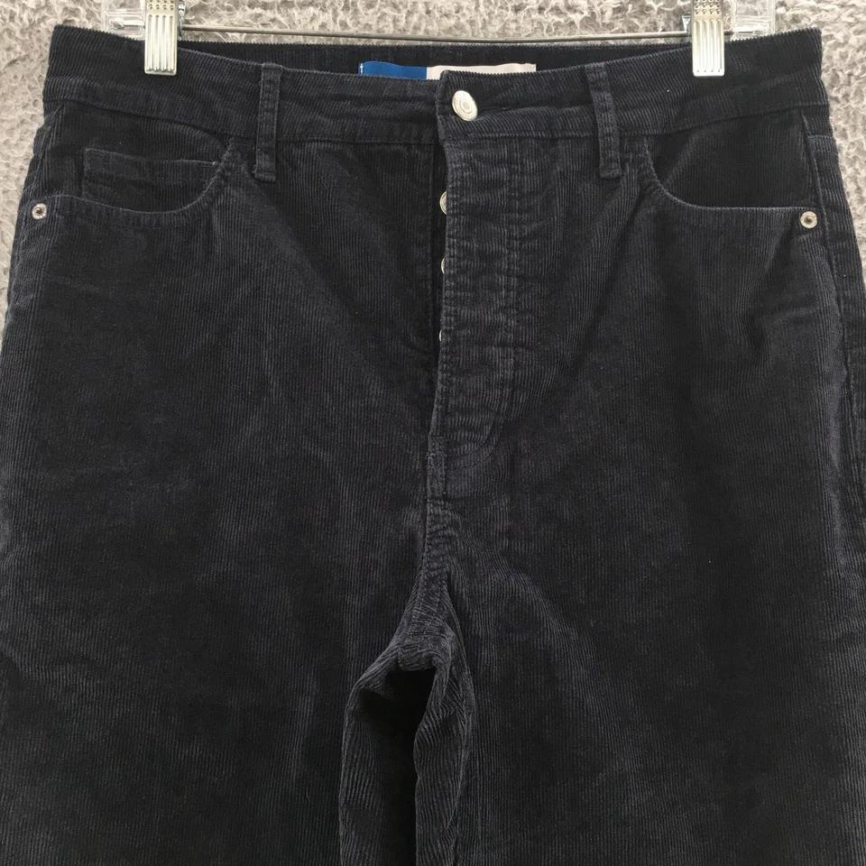 Old Navy Kicker Bootcut Corduroy Pants Womens 10 (actual 32x32) Black Button Fly - Image 2 of 4