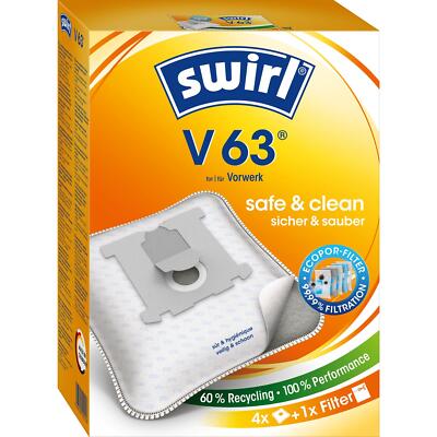 Swirl Staubsaugerbeutel V63 / V 63 MicroPor passend  Vorwerk Tiger Staubsauger