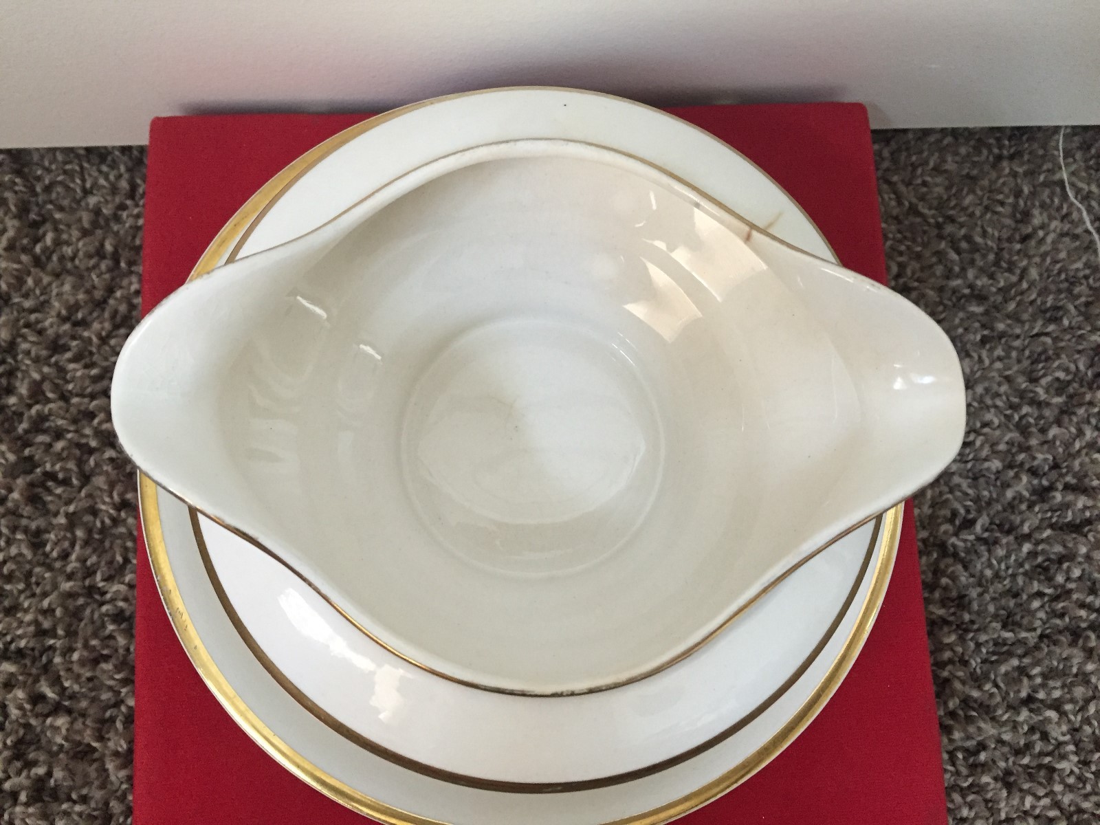 Vintage K.T. & K. China Knowles Taylor & Knowles Gravy Dish 18 Carat