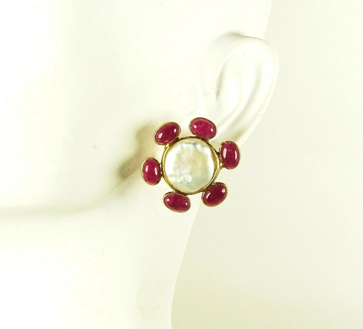 NORDSTROM RACK Sterling Silver Gold Plated Coin Pearl Agate