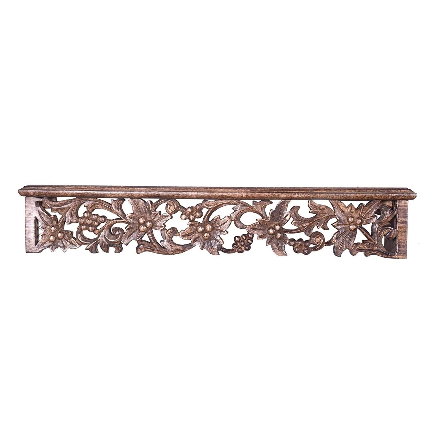 Hand Carved Decorative Brown Wooden Wall Mounted Shelf/ Shelves / Bracket B10
Opens in a new window