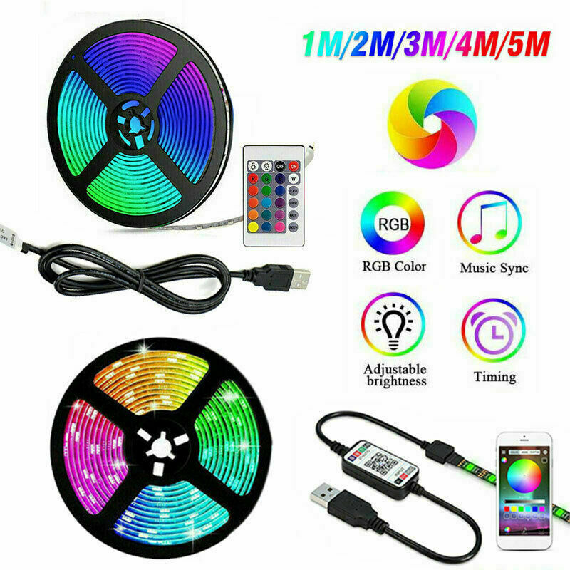 LED TV Backlight Light USB 5050 RGB Strip Light with Remote Control 5V ...