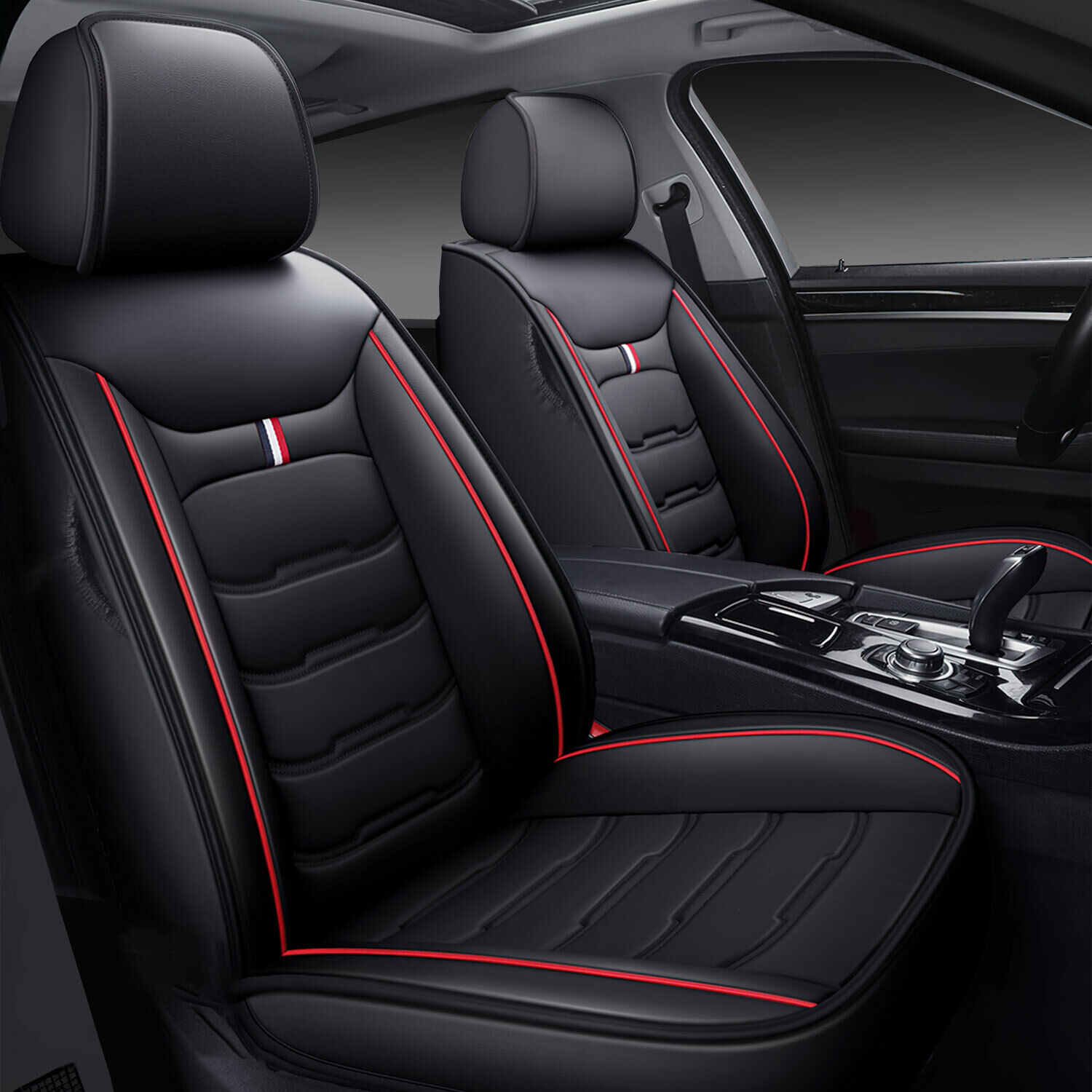 For Honda Accord Civic CR-V HR-V Leather Car Seat Covers 5-Seat Full Set  Cushion