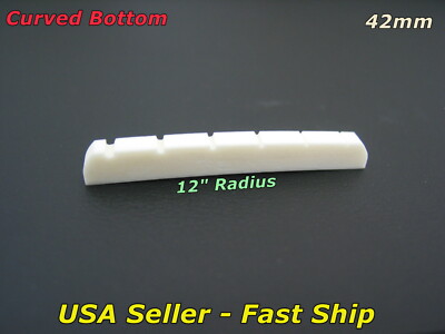 Curved 12'' Radius 42mm Bone Nut for Fender Stratocaster, some Allparts Necks etc