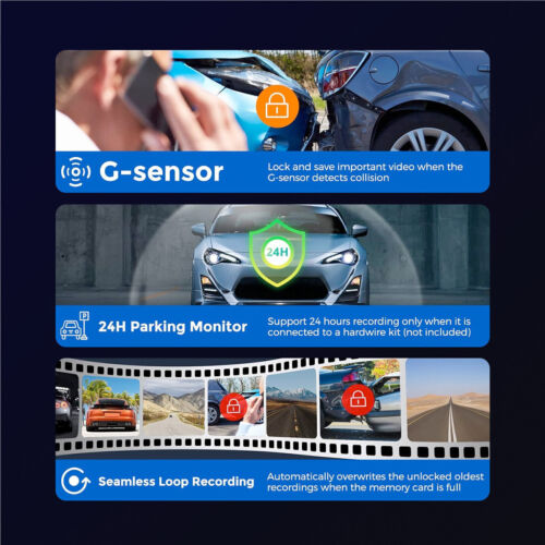 XGODY 4K 10.26"/11.3" Wireless Apple Carplay & Android Auto Dash Cam Car Stereo - Picture 8 of 37