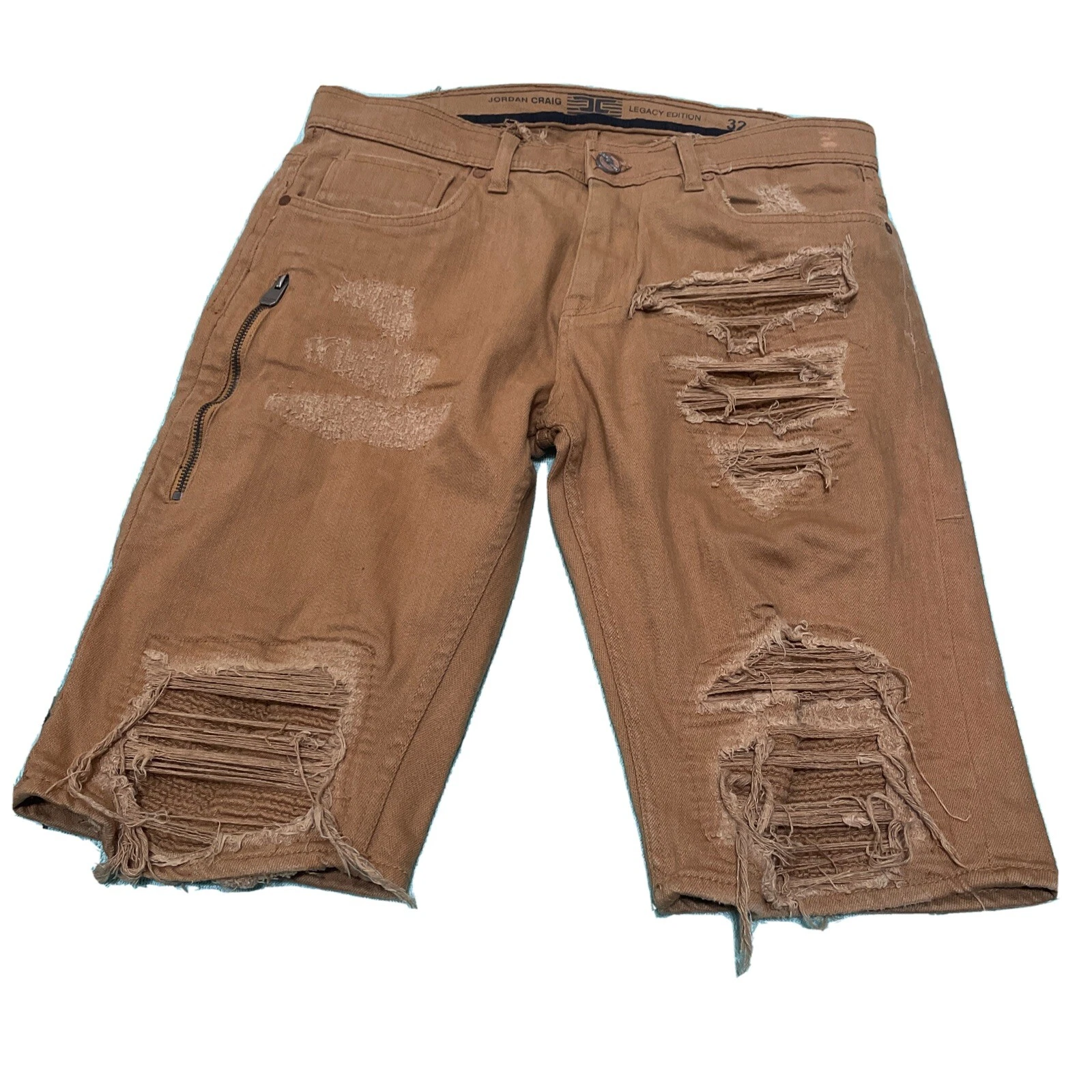 Jordan Craig Legacy Edition pantaloncino marrone invecchiato 5 tasche taglia 32 x 12