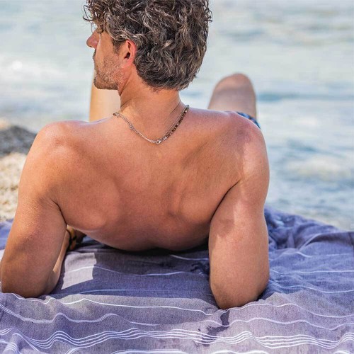 Hencely Striped Beach Towel – Lightweight Cotton Towel for Travel & Pool - Bild 157 von 206