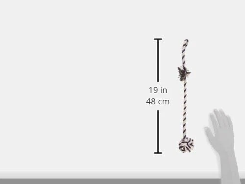 Juguete de cuerda anudada de 18" para perro con pelota juego de mascotas divertido trenzado masticar NUEVO Foto 3 de 3