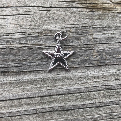 Vintage Beta Sigma Phi Sorority Silver Tone Metal Star Torches Charm Tiny G6 - Picture 4 of 12