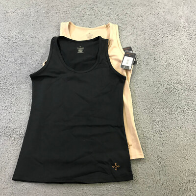 TOMMIE COPPER Tank Womens Large 2 PACK Core Tank Top Beige Black NWT Fgfgdf