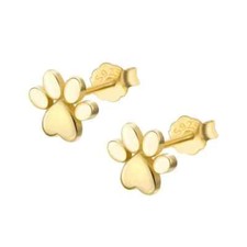 Sterling Silver 925 Handcrafted Dog Paw Fashion Stud Earring