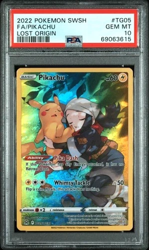 POKEMON PIKACHU 2022 SWORD & SHIELD LOST ORIGIN #TG05 FA PSA 10