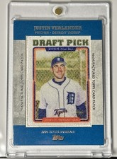 2013 Topps Manufactured Card Patch Justin Verlander #MCP-22 Draft Patch Blue