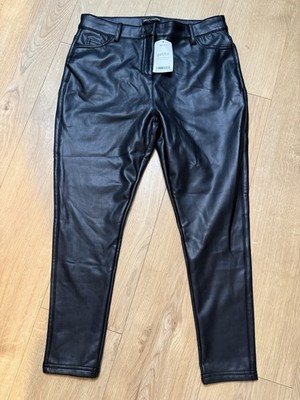 Next Petite Faux Leather Trousers. Womens Size 14P Black. G1004