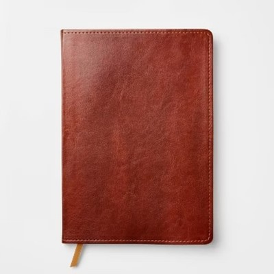 192pg Ruled Journal 10''x7'' Leatherette Dark Brown : Soft Cover, Narrow Lined