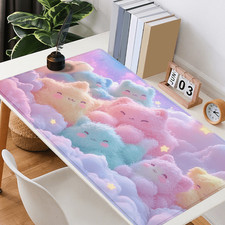 40 90cm Extra Large Cute Pastel Cat Cloud Mouse Pad - 35x16 Inch, Non-Slip Rubbe