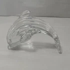 Vintage Waterford Solid Crystal 5 ¼" long Leaping Dolphin Figurine Paperweight