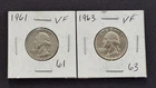 1961 and 1963 quarter set silver